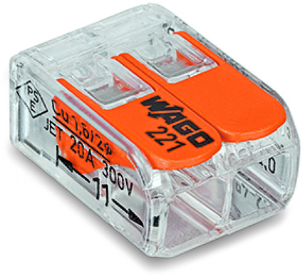 Compact-Verbindungsklemme | WAGO 221-412: 2x4 mm² | VPE 100 Stück